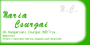 maria csurgai business card